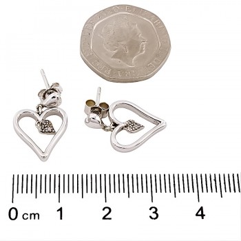 9ct white gold Diamond Drop Earrings
